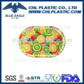 Oval fruit printed plastic tray for food